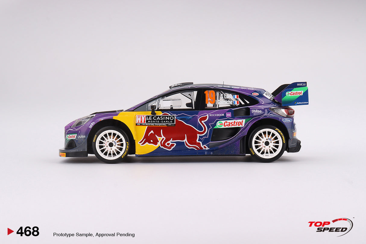 TopSpeed Models 1:18 Ford Puma Rally1 #19 M-Sport Ford WRT  2022 Rally MonteCarlo Winner