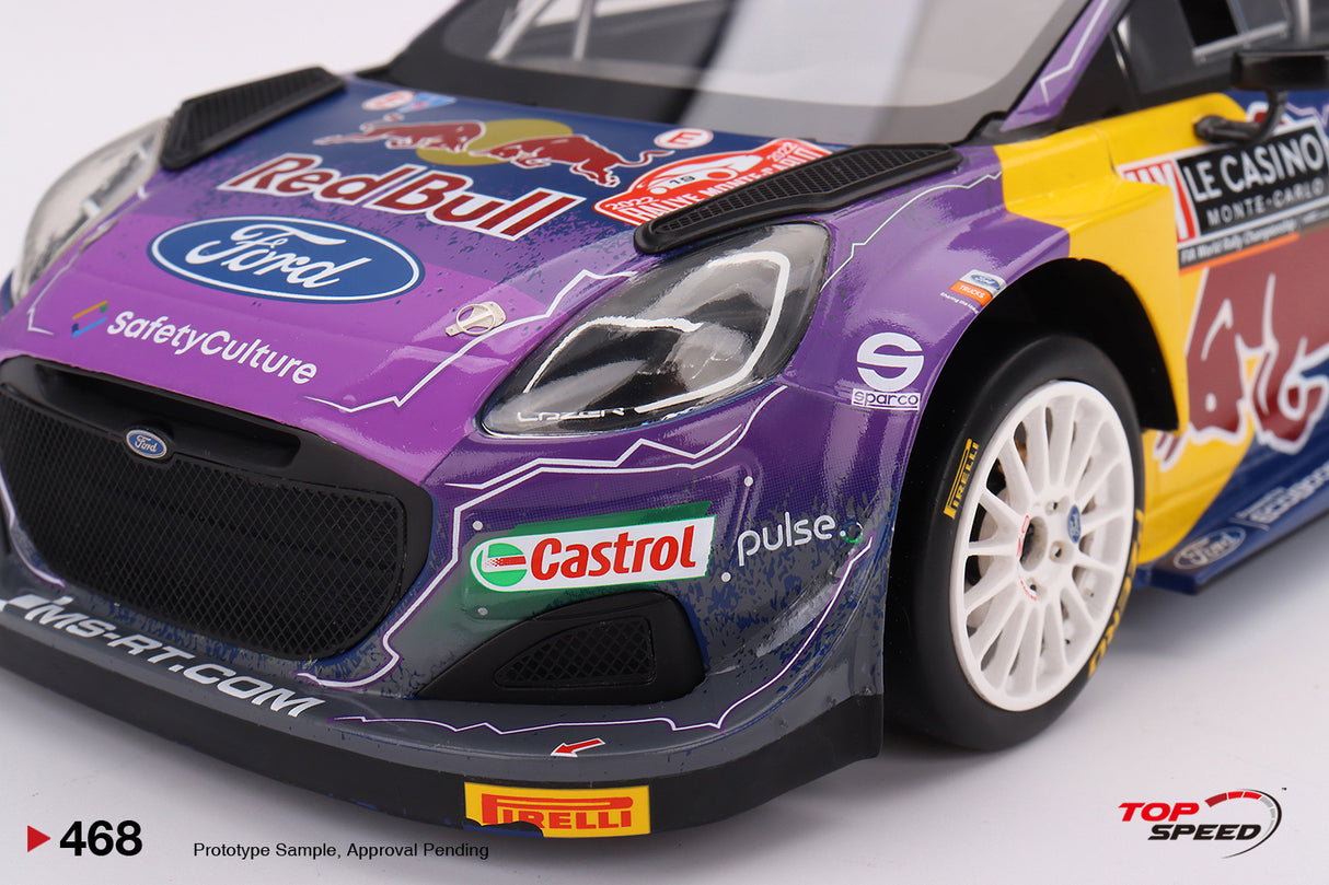 TopSpeed Models 1:18 Ford Puma Rally1 #19 M-Sport Ford WRT  2022 Rally MonteCarlo Winner