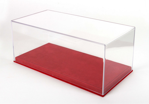 BBR Models 1:18 - Display Case with Red Alcantara Base and Black Stitching