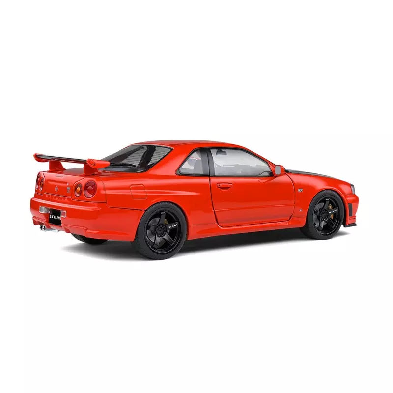 Voiture Miniature de Collection - SOLIDO 1/18 - NISSAN Skyline GT-R (R34) -  1999 - Active Red - 1804305