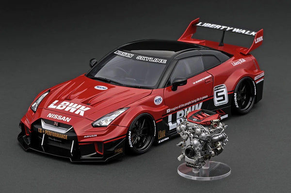Ignition Model 1:18 Nissan 35GT-RR LB-Silhouette WORKS GT in Red/Black #5 with Engine