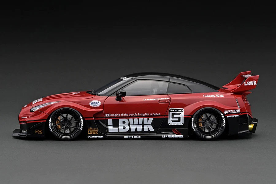 Ignition Model 1:18 Nissan 35GT-RR LB-Silhouette WORKS GT in Red/Black #5 with Engine