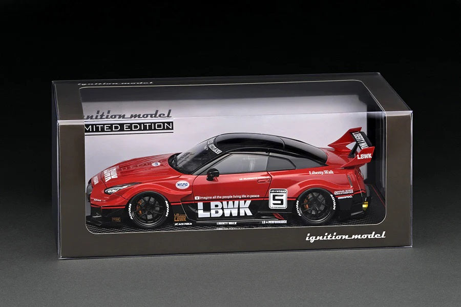 Ignition Model 1:18 Nissan 35GT-RR LB-Silhouette WORKS GT in Red/Black #5 with Engine