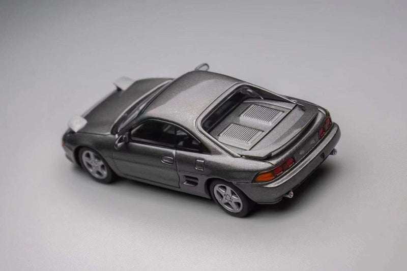 Peako Models 1:64 Toyota MR2 SW20 1996 in Steel Mist Gray with Pop Up Headlights