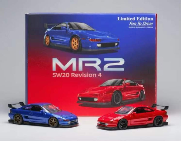 Peako Models / MicroTurbo 1:64 Toyota MR2 SW20 Box Set in Blue and Red