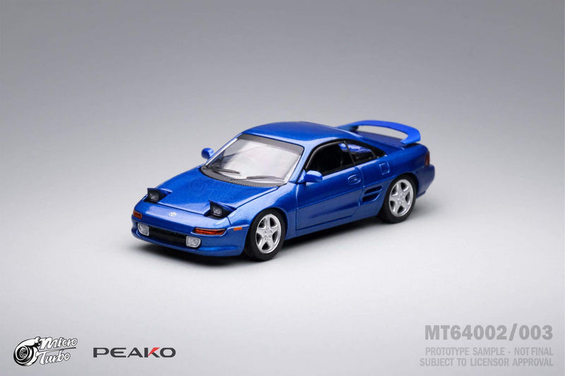 Peako Models 1:64 Toyota MR2 SW20 1996 in Purplish Blue Mica Metallic with Pop Up Headlights