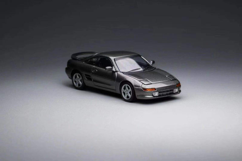 Peako Models 1:64 Toyota MR2 SW20 1996 in Steel Mist Gray with Pop Up Headlights