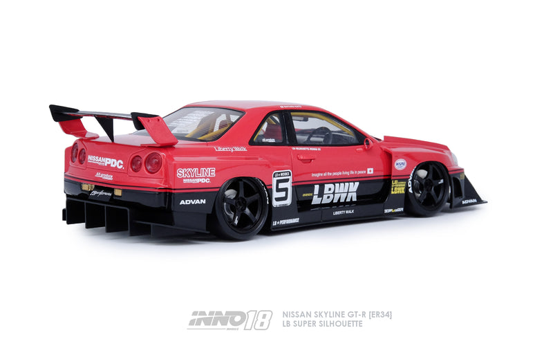 INNO Models 1:18 Nissan Skyline ER34 Super Silhouette Liberty Walk