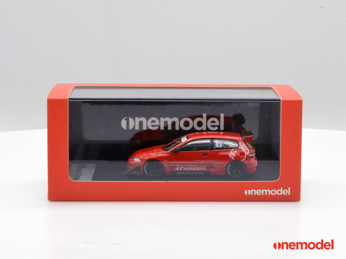 One Model 1:18 Honda Civic EG6 Rocket Bunny Red