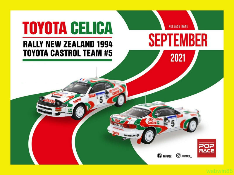 Pop Race 1:64 Toyota Celica Rally New Zealand 1994 Toyota Castrol Team