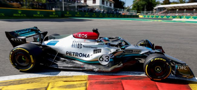 *PREORDER* Spark Models 1:18 Mercedes-AMG Petronas F1 W13 E Performance No.63 Mercedes-AMG Petronas F1 Team 4th Belgian GP 2022 George Russell