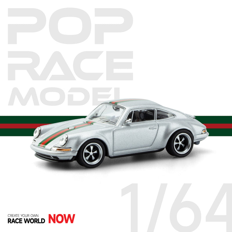 Pop Race 1/64 Porsche 964 Singer in Metallic Grey Classic